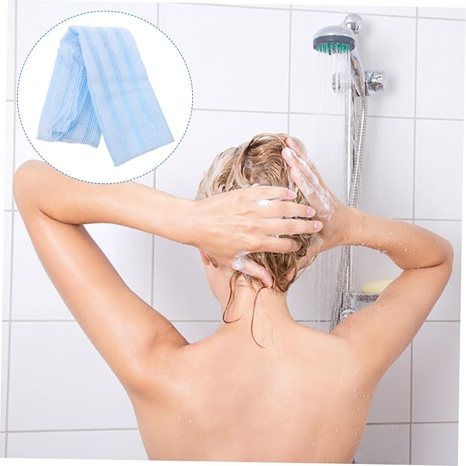 VICASKY Portable Back Scrubber Towel Exfoliating Dual-Sided Bath Wash Cloth for Body Cleaning Straps for Comfortable Massage for Daily Use