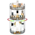 Niluks 360 Rotating Makeup Organizer, 3 Tier Large Capacity Lazy Susan Bathroom Counter Organizer, Skincare Organizers, Spinning Perfume Organizer & Vanity Organizer Countertop (Classic Grey, 3 Tier)