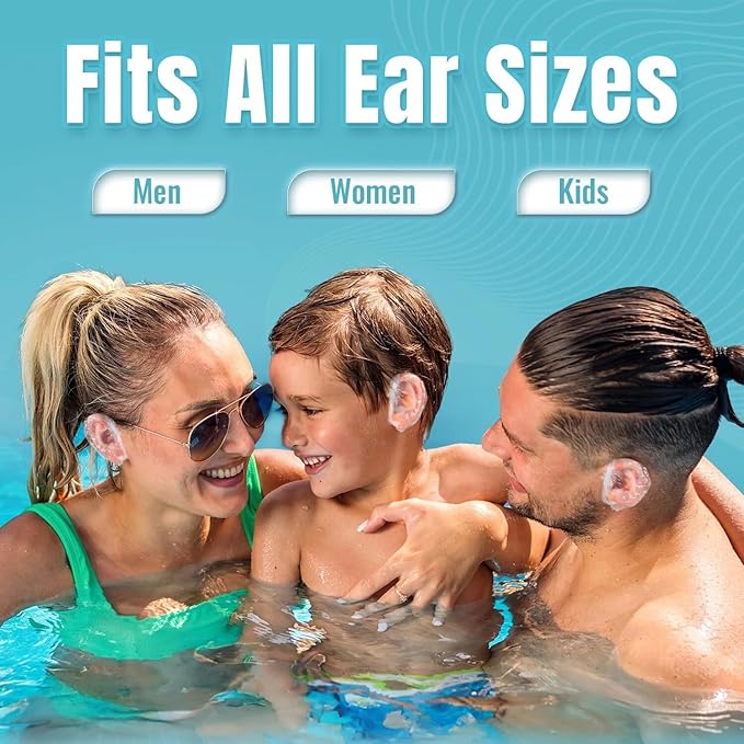 100Pcs Clear Disposable Ear Protectors, Waterproof Ear Caps Care Ear Protection for Bathing, Hair Colouring and Beauty Treatments