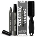 Striking Viking Beard Pencil & Bristle Brush for Men - Medium Black, 2 Pack