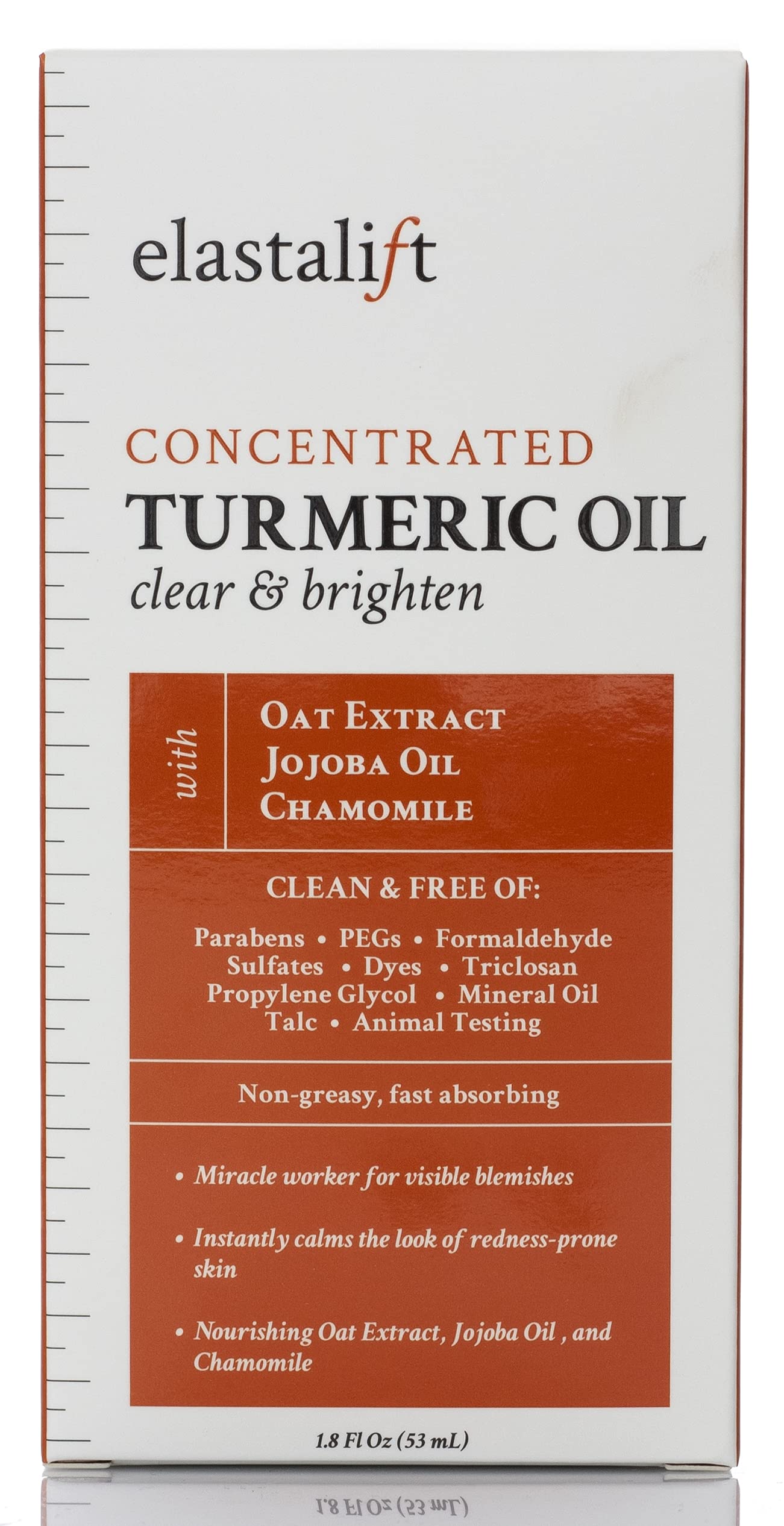 Elastalift Turmeric Oil Facial Skin Care Serum For Face. Antioxidant Moisturizer Skincare Serum Formula W/Rose Extract & Jojoba Oil For Dry Skin, Redness, & Skin Blemishes, 1.8 Fl Oz