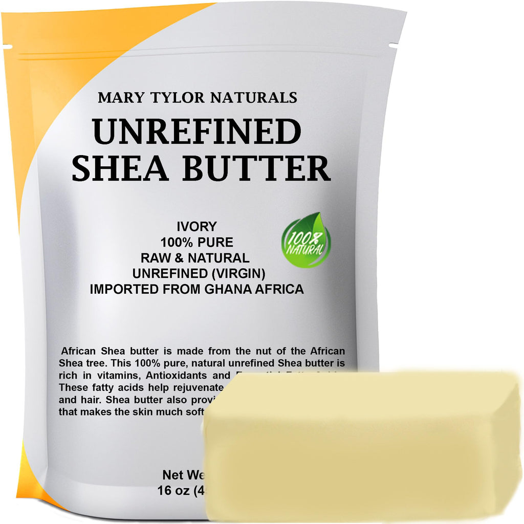 Mary Tylor Naturals Pure Shea butter 2 lb Raw, Unrefined, Ivory From Ghana Africa — Great for Hair, Skin and DIY projects