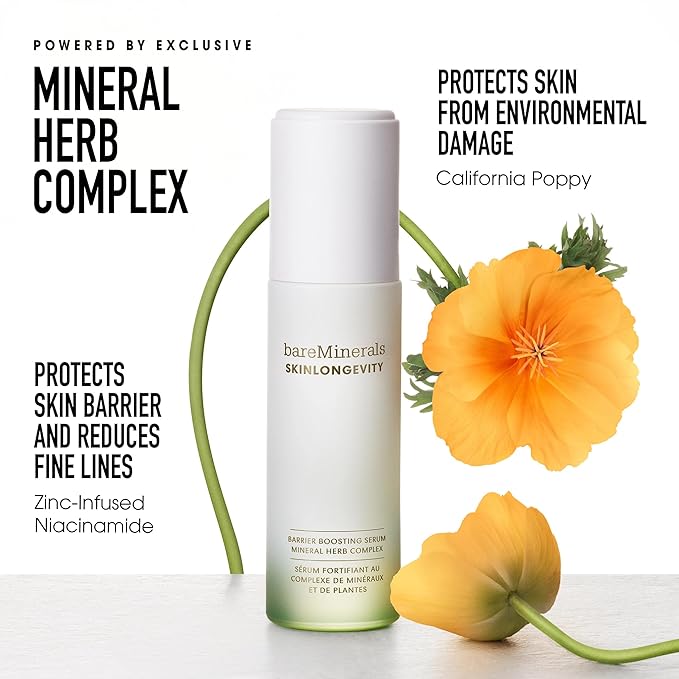 bareMinerals Skinlongevity Barrier Boosting Serum, 30ml, Vegan, Cruelty-Free & Dermatologist-Tested