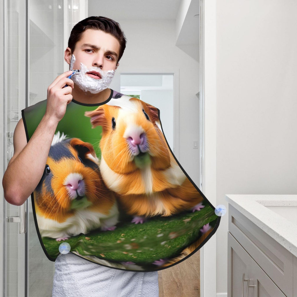 YQxwJL Cute Guinea Pigs Print Beard Bib Shaving Apron, Beard Hair Trimming Cape Gift For Dad