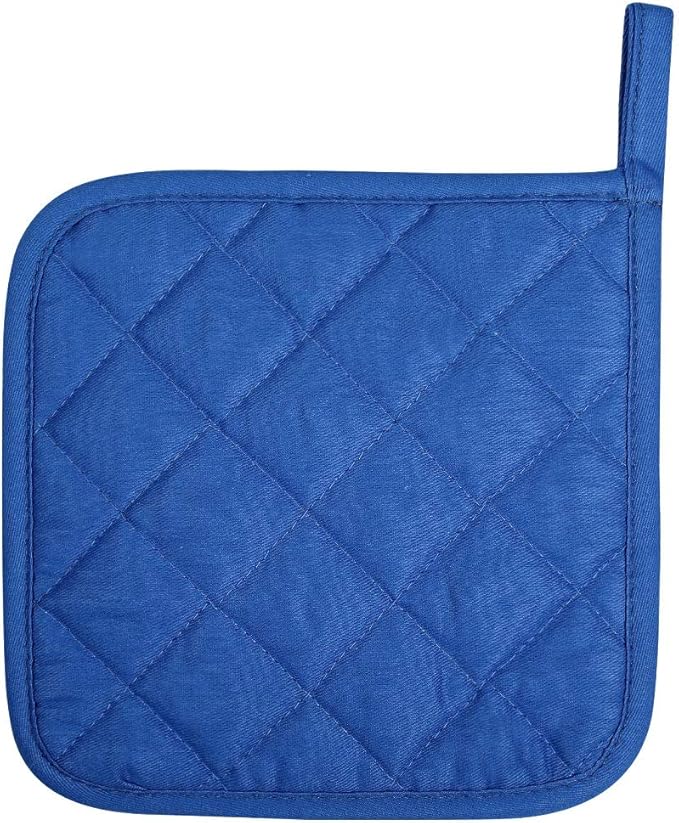 Lifaith 6 Pack Potholders Kitchen Pot Holders Set,Cotton Pot Holders for Kitchen 7 inch hot Pads,Heat Resistant Hot Pads for Cooking and Baking Dark Blue