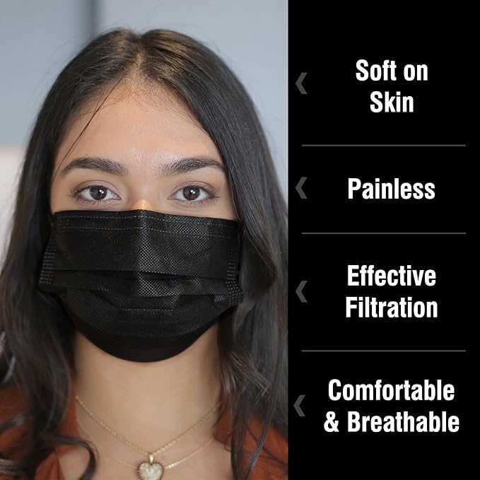 WECARE 50 Box, Individually-Wrapped Masks - Jet Black