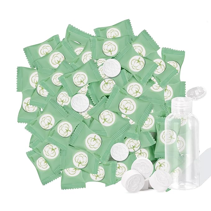 Compressed Towel 300 PCS Disposable Face Towels, Mini Portable Tablets Coin Tissue Compressed Cotton Hand Wipe Disposable Washcloths for Travel Camping Home Outdoor