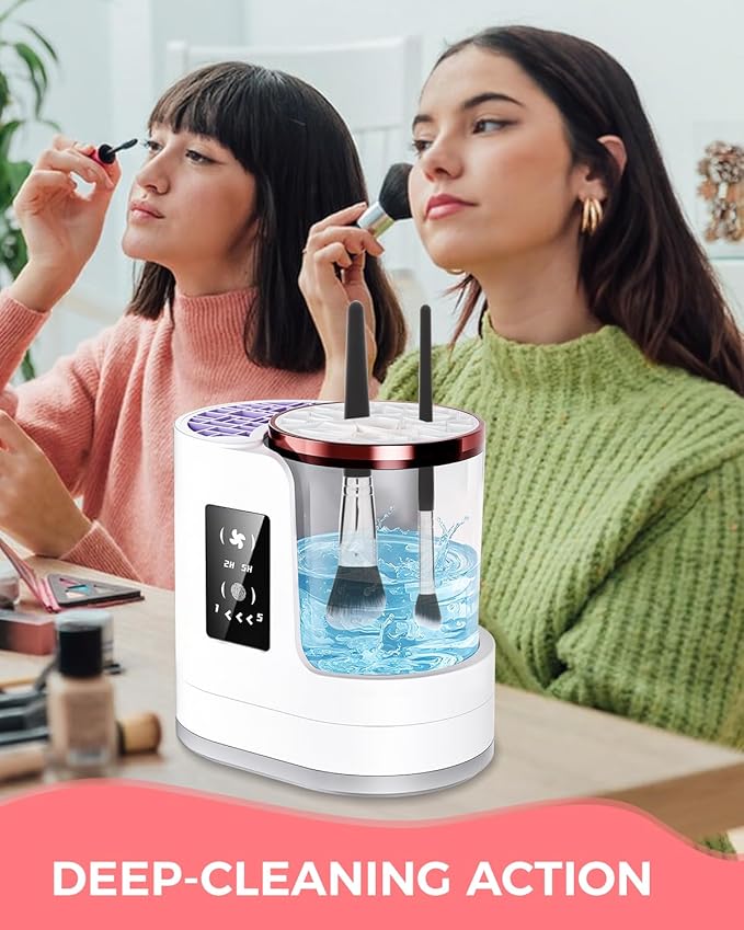 Electric Makeup Brush Cleaner Machine with Automatic Cleaning and Drying