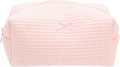 PAZIMIIK Cozy Makeup Bag for Women,Zipper Cosmetic Pouch,Waffle Pink