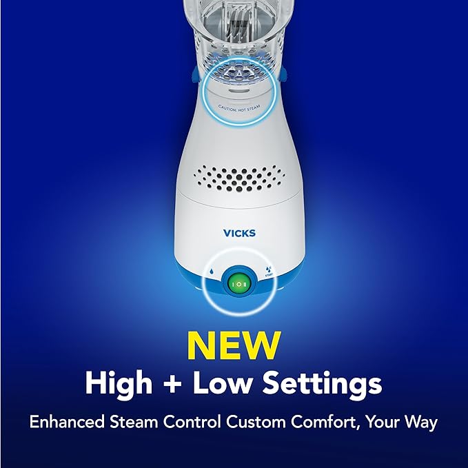 Vicks Sinus Inhaler, New & Improved Non-Medicated Steam Inhaler for Sinus Relief, Allergies, Congestion & Colds, Vocal Steamer, Soothes Nasal & Throat Passages, Works with VapoPads (1 Included)