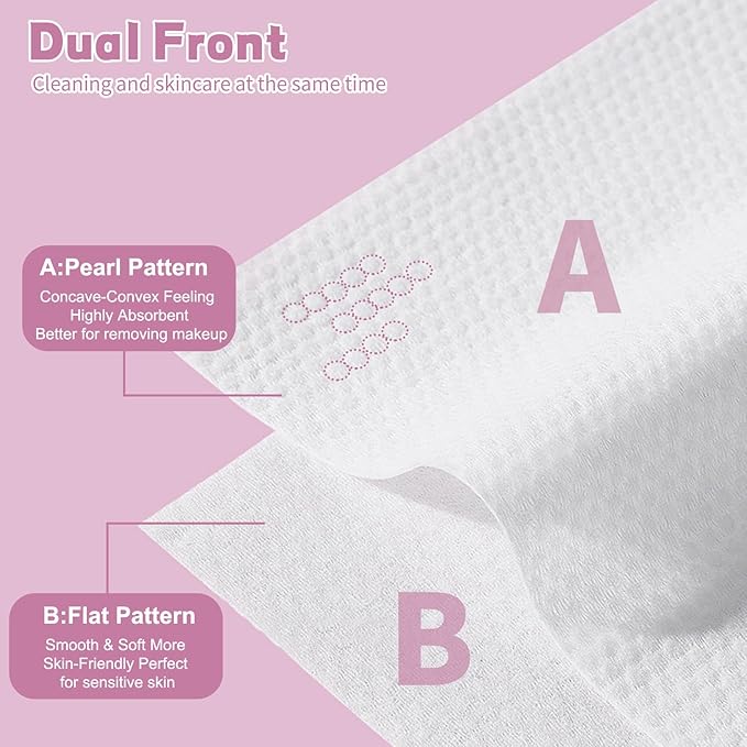 Disposable Face Towel 100 Count for Washing Soft Cotton Dry Wipes Facial Cloths Towelettes for Washing and Drying, Facial Tissue for Cleansing, Skincare and Makeup Remover (4 Pack)