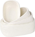 Storage Baskets for Organizing, Small Woven Basket Set of 4 - Cotton Rope Baskets for Shelves, Organizer Baskets are Ideal for Nursery, Bedroom, as Gift Basket Empty for Baby Shower, Festival