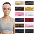 Stretchy Wide Headbands for Women - 12 Pcs Non Slip, Absorbed Sport Headband Soft Twist Knotted Headbands for Daily Life Yoga Workout(12 Color3)