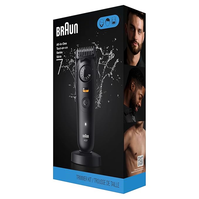 Braun All-in-One Series 7 Men's Electric Beard Trimmer, Hair Clipper, Shaver & Razor for Face, Hair & Body, All-in-One AIO 7535 with Gillette ProGlide Razor, Cordless