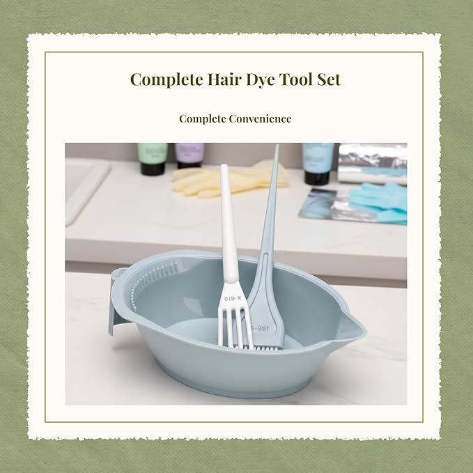 Generic Hair Dye Coloring Set Color Mixing Tool Professional Hair Coloring Bowl Soft Bristle Brush, Green