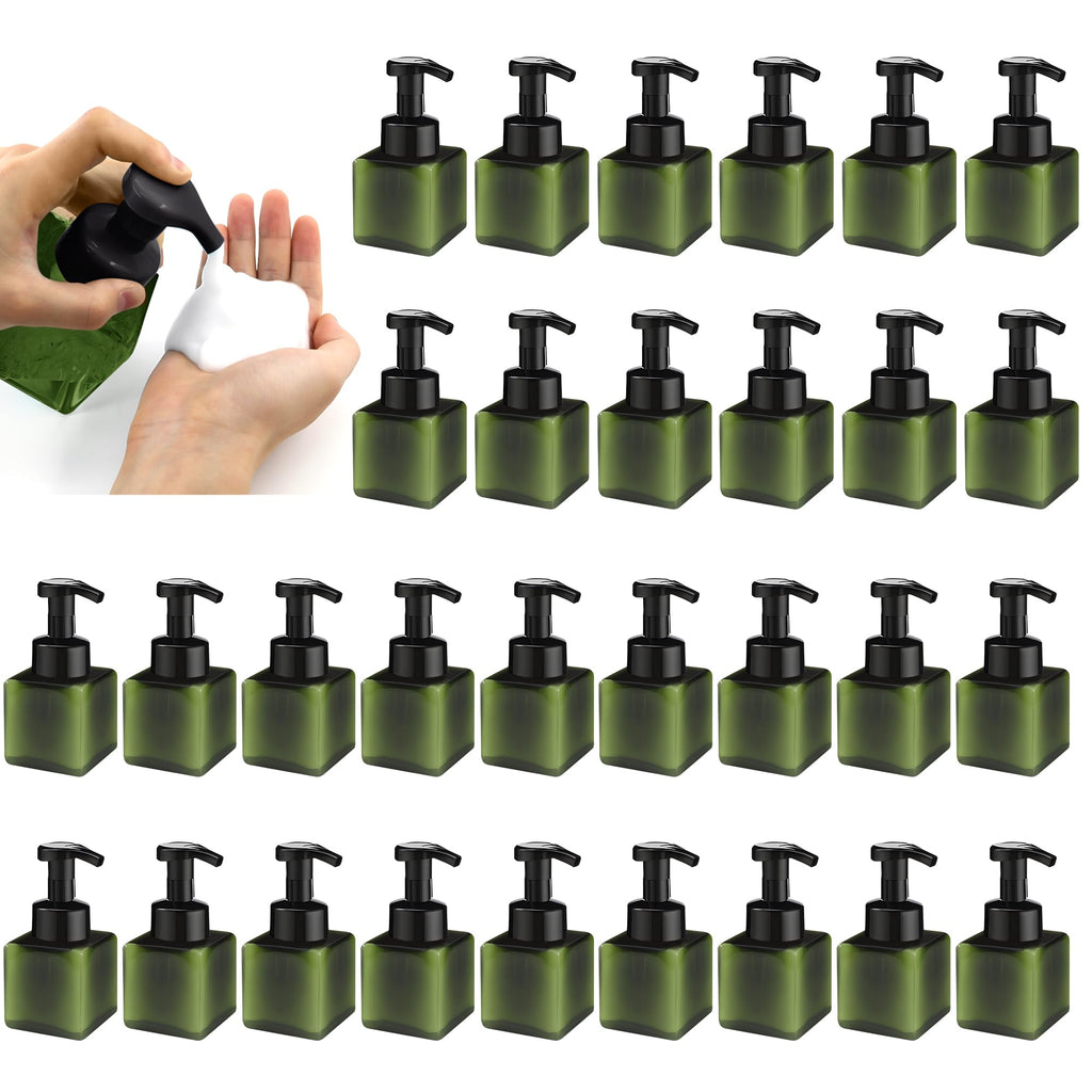 30 Pcs 8.5 oz Foaming Soap Dispenser Plastic Foaming Pump Bottle, Refillable Dispenser with Plastic Pump, Empty Hand Bottles for Liquid Soap, Shampoo, Bathroom,Hotel,Restaurant (30, Green)