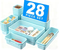 【Military Grade】A-LuGei Drawer Organizer,【𝟱𝗦𝗶𝘇𝗲】Makeup organizer,【Holds 177 Items】Bathroom Organizers and Storage,Organization and Storage,Desk Drawer Organizer for Vanity【Blue】
