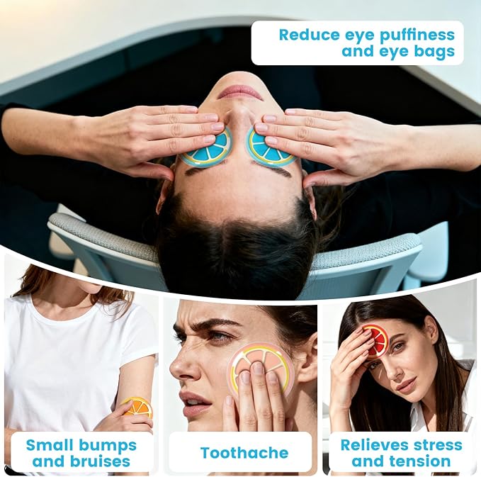 Gel Eye Ice Pack Reusable - Cooling Eye Masks for Puffy Eyes, Dark Circles & Eye Strain Relief. Helps Reduce Swelling, Redness & Fine Lines, Ideal for Post-Surgery Recovery (4 Pack)