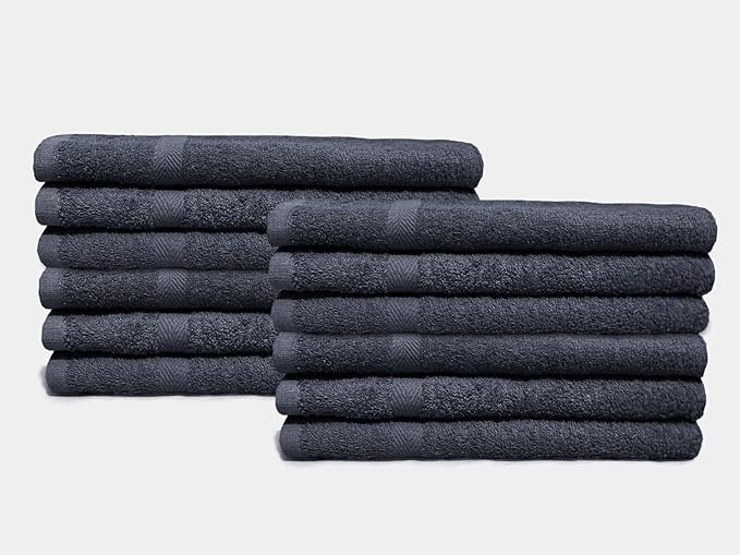 Spa Towels for Facials - Salon & Estheticians' Soft Hand & Facial Towels - 16 x 27 Inches, Pack of 12 (Charcoal Gray)