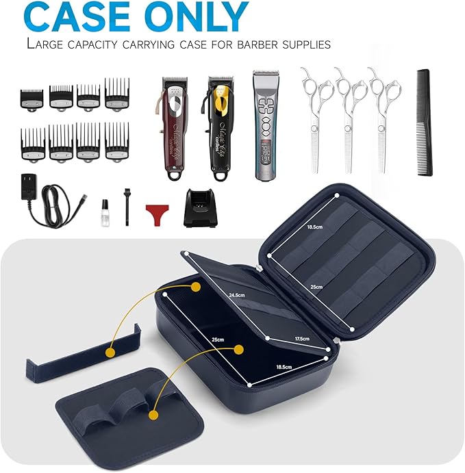Hard Barber Accessories Case for Hair Clippers Cutting Barber Holder PUBlue