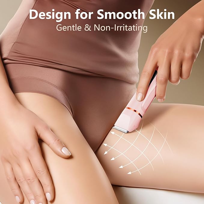 Hair Removal Epilators Bikini Trimmer for Women, Painless Waterproof Electric Foil Shaver Razors for Facial Leg Body Armpit,Cordless Ceramic Blade with USB Charging Dock,Travel Size Gifts for Her,Pink