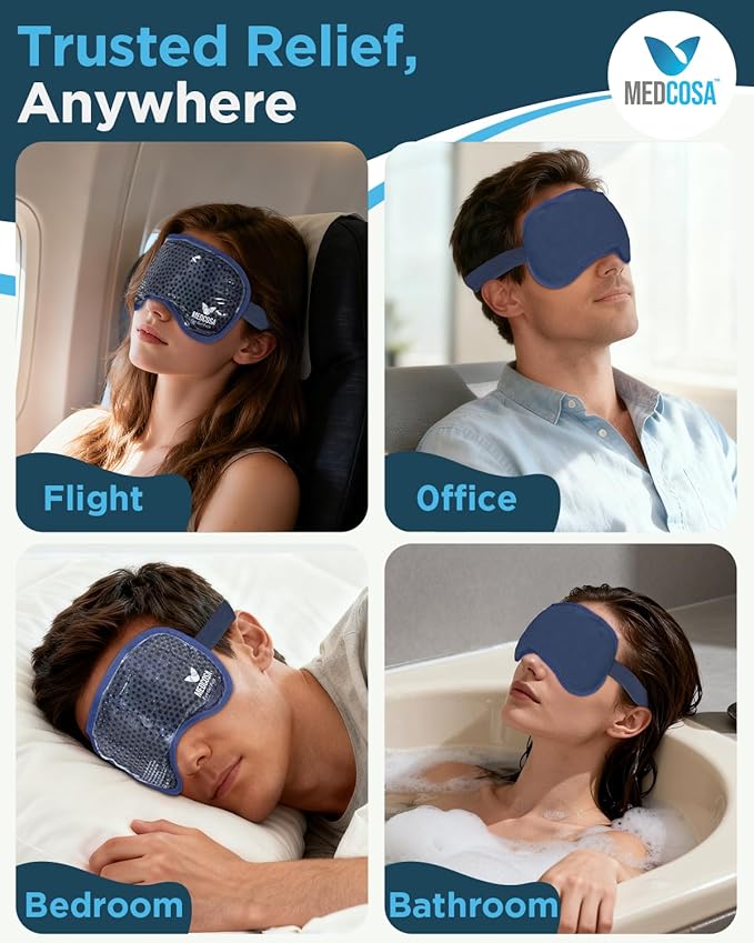 Medcosa Eye Ice Pack - Cool & Soothe Your Tired Eyes with Our Cold Gel Mask - Cooling for Puffy Eyes & Aiding Sleeping