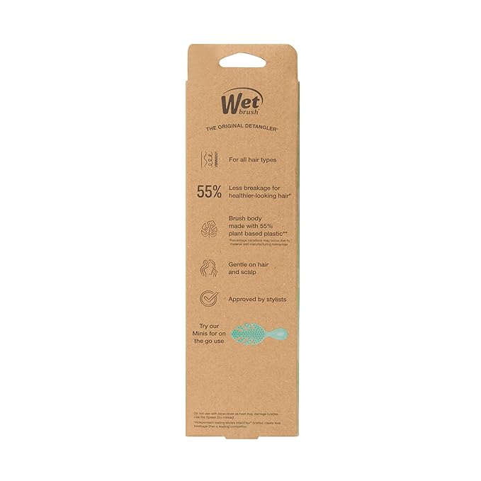 Wet Brush Go Green Hair Detangler Brush, Grey - Detangling Hair Brush - Ultra-Soft IntelliFlex Bristles Glide Through Tangles & Gently Loosens Knots While Minimizing Pain, Split Ends & Breakage