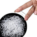 Cosy Companions 100x Clear Hair Elastics, Clear Rubber Bands For Hair Ties For Thin Hair, Mini, Plastic