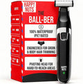 HAPPY NUTS The Ballber Pro Electric Groin & Body Hair Trimmer for Men - Mens Body Groomer Kit for Privates - Waterproof Shaver for Hard to Reach Areas (Ballber)