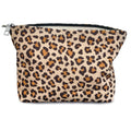 STARDW Corduroy Leopard Makeup Bag Organizer Cosmetic Bags for Women