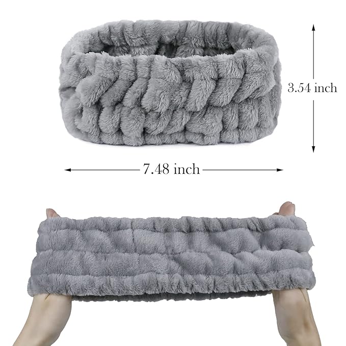 LAPOHI 3 Pack Microfiber Towel Headbands for Washing Face, Facial Headbands Makeup Headband Spa Headband Skincare Headband Fash Wash Headband for Women and Girls