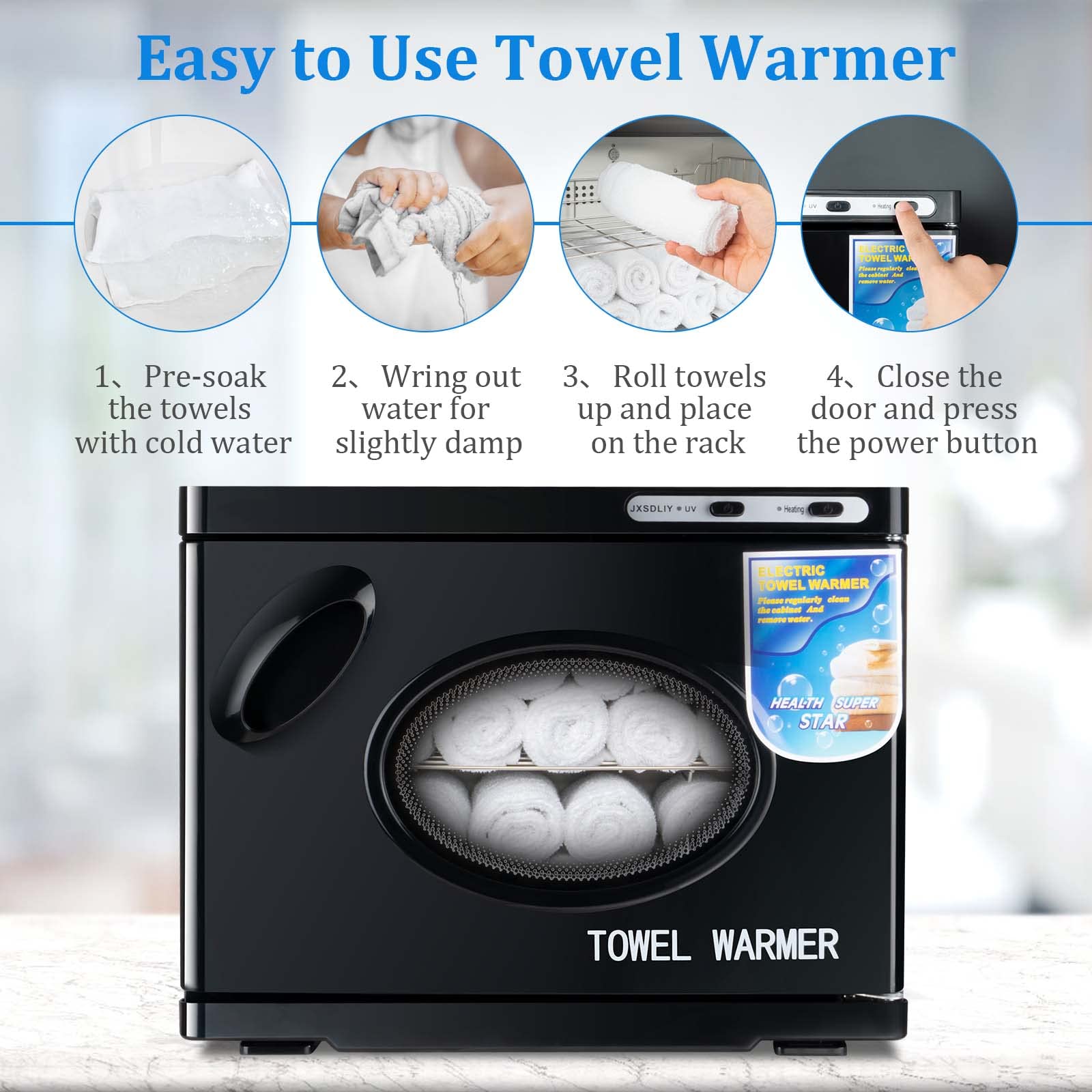 JXSDLIY Hot Towel Warmers for Spa 23L Large Capacity Hot Towel Cabinet with See-Through Window Towel Steamer for Facials Massage Salon Bathroom Barber Beauty Steam Towel Warmer (black)