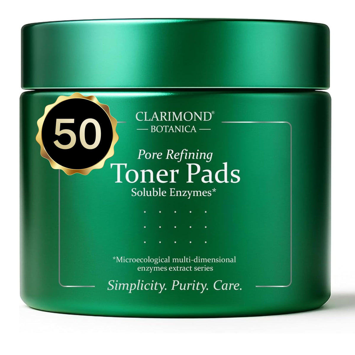 Pore Refining Toner Pads with Bifida Ferment, Niacinamide, BHA, Saccharomyces Extract, Centella Asiatica – Fragrance-Free Exfoliating & Brightening Facial Pads, for All Skin Types – 50 Pads