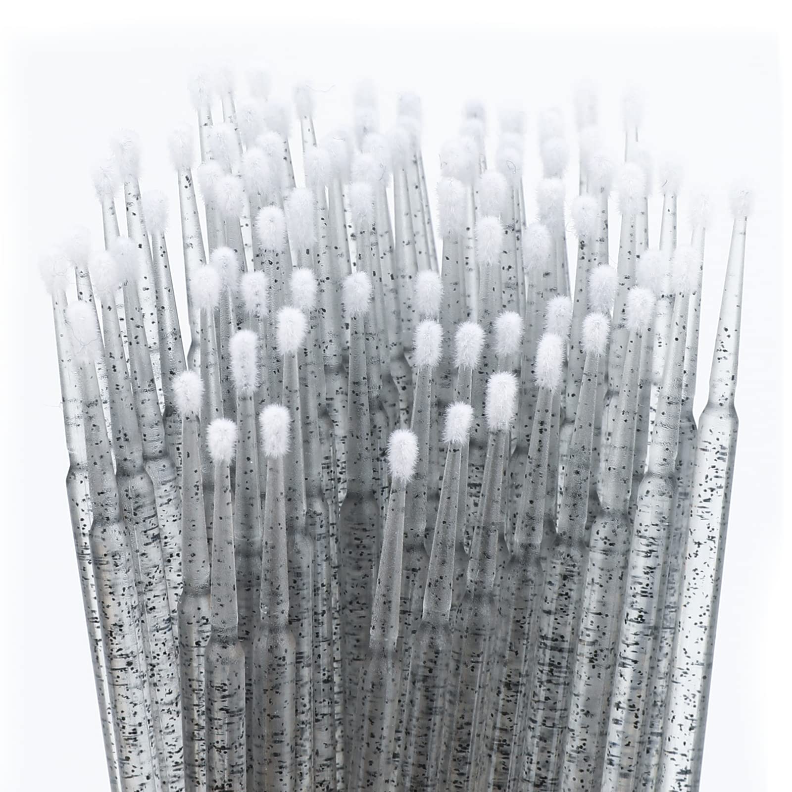 G2PLUS 500PCS Cotton Swabs, Crystal Black Disposable Micro Applicators Brush for Makeup and Personal Care, Micro Swabs for Eyelash Extensions, Nails, Eyeliner (Head Diameter: 2.5mm)