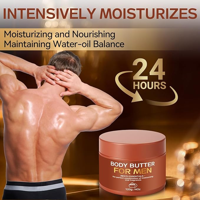 2-Pack Body Butter for Men, Body Cream for Men, Pheromone Scented Cream, Hydrates and Moisturizes to Enhance Attractiveness, Cream with All-Day Fragrance, 8Oz