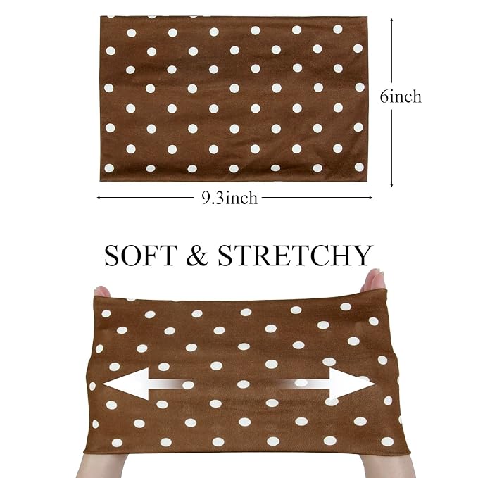 Huachi Polka Dot Headbands for Women Non Slip, Thick Womens Wide Headbands Cute Hairbands Boho Vintage Fashion Hair Accessories for Beach Vacation