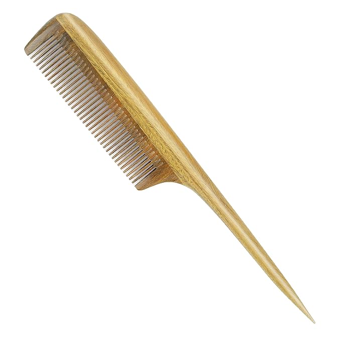 Onedor Handmade Natural Green Sandalwood Wooden Hair Comb
