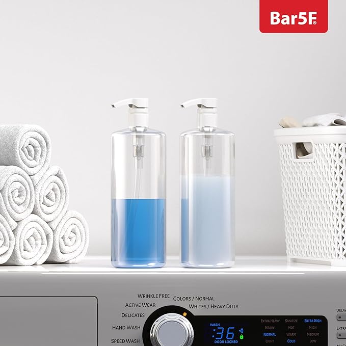 Bar5F Pumps for Shampoo and Conditioner Bottles, Salon-Brand Liters, 2 Pack