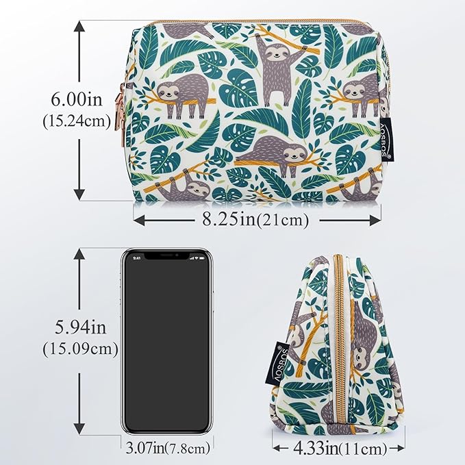 Aosbos Small Makeup Pouch, Travel Cosmetic Bags for Women,Travel Pouch