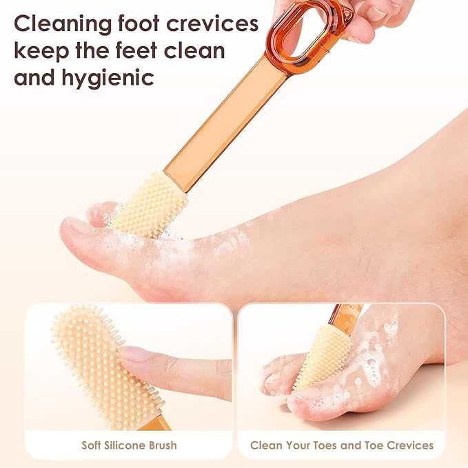 Foot Callus Remover, Foot File Callus Remover for Feet, Double Sided Foot Scrubber with Soft Silicone Brush, Pedicure Tools for Feet Care Dead Skin Calluses