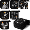 Bencailor 12 Pcs Pot Holders with Pocket Kitchen Hot Potholders Hot Pad Oven Mitts Cookie Bag Oven Gloves for Kitchen Gift Baking Cooking(Dark Black,Skull)