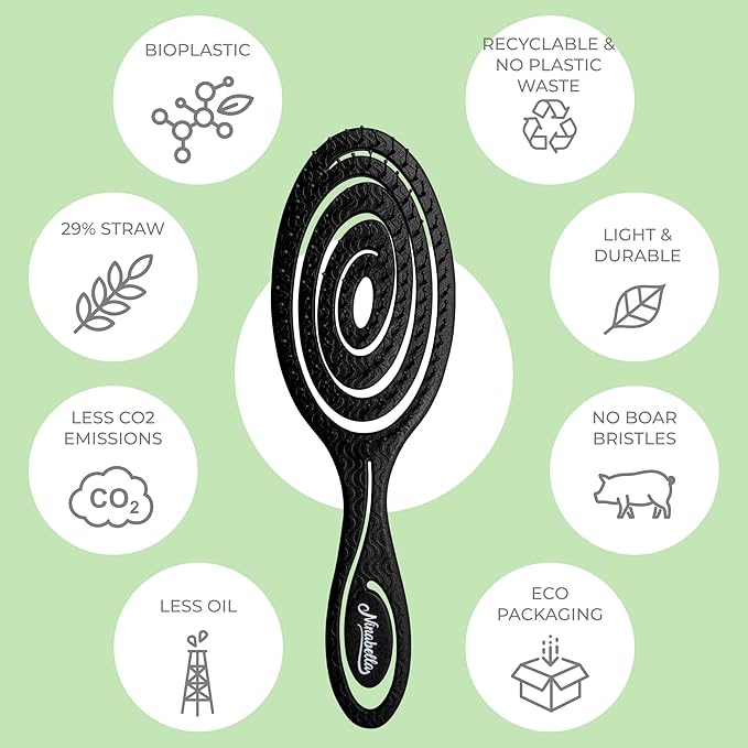 Ninabella Spiral Hairbrush - Detangle Hair Brush - For Brushing Wet or Blow Dry Hair - Detangler Vent Brush - - Neon Pink
