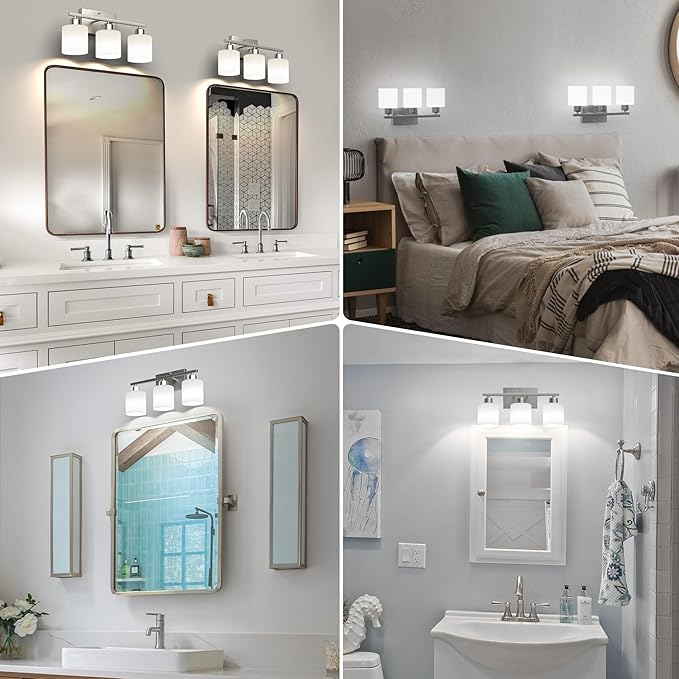Dekang 18 Inches Bathroom Light Fixtures Over Mirror Brushed Nickel