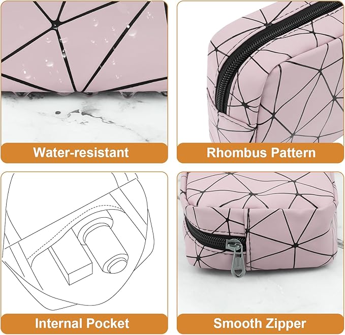 Likesing Period Bag for Teen Girls, Leather Sanitary Napkin Storage Bag, Portable Menstrual Pad Bag Period Pads Pouch, Small Make Up Bags(Pink)