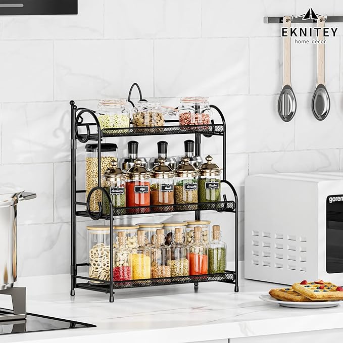 EKNITEY Bathroom Counter Organizer - 3 Tier Spice Rack(No Assembly)