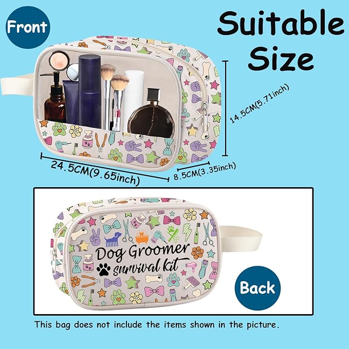 TSOTMO Dog Groomer Gift Hair Stylist Pet Grooming Makeup Bag Dog Groomer Survival Kit Cosmetic Bag for Animal Hairdresser Gift (Dog Groomer Bag)