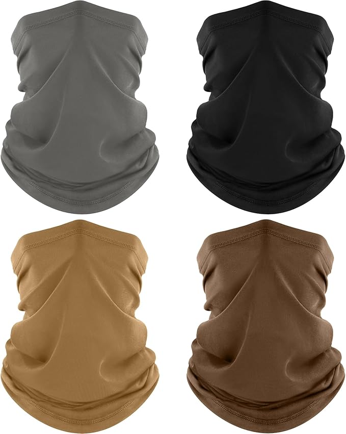 ROXUN Neck Gaiter, 4 Pack Summer Cooling Breathable Face Mask for Outdoors