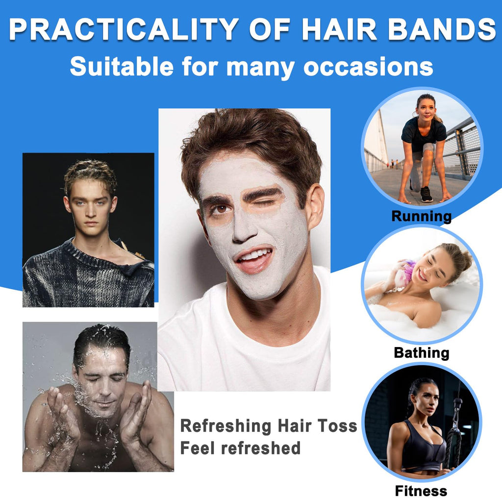 KELUBATU Metal Headband for Men,Zig Zag Wire Hair Band,Non Slip 2 Pcs