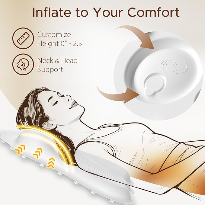 Bath Pillow for Tub, Adjustable Silicone Bathtub Pillows for Head and Neck, 0"–2.3" Neck Support, 34 Suction Cups, Easy to Clean, No Machine Wash Needed (White)