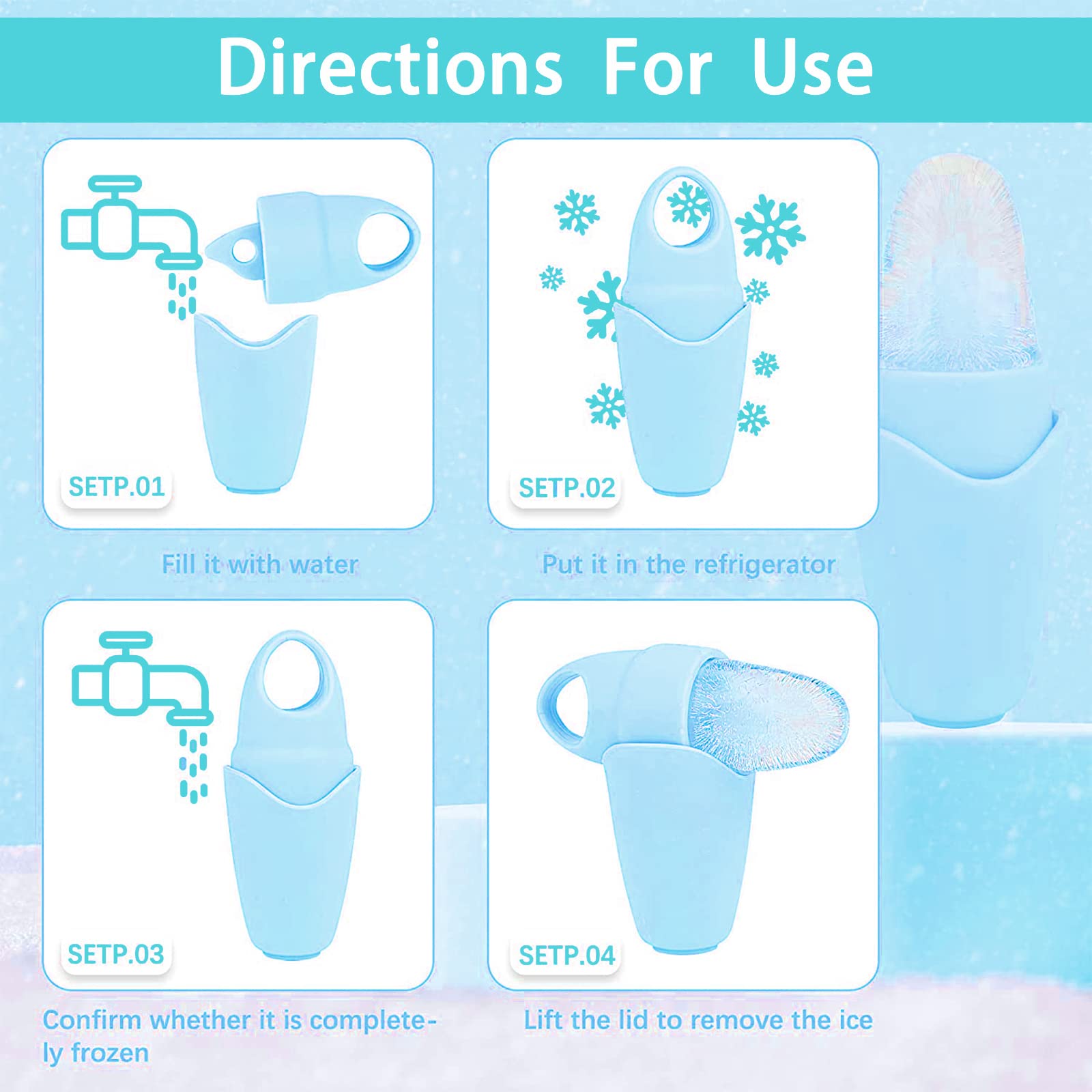 Ice Roller for Face and Eye, Ice face roller,Gua Sha Facial Tools, Facial ice roller, Skin Care Tools,Ice mold for face… (blue-eyes)
